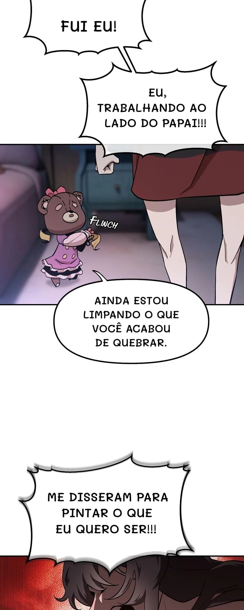Fui eu!
Eu, trabalhando ao lado do papai!!!
Ainda estou limpando o que você acabou de quebrar.
Me disseram para pintar o que eu quero ser!!!