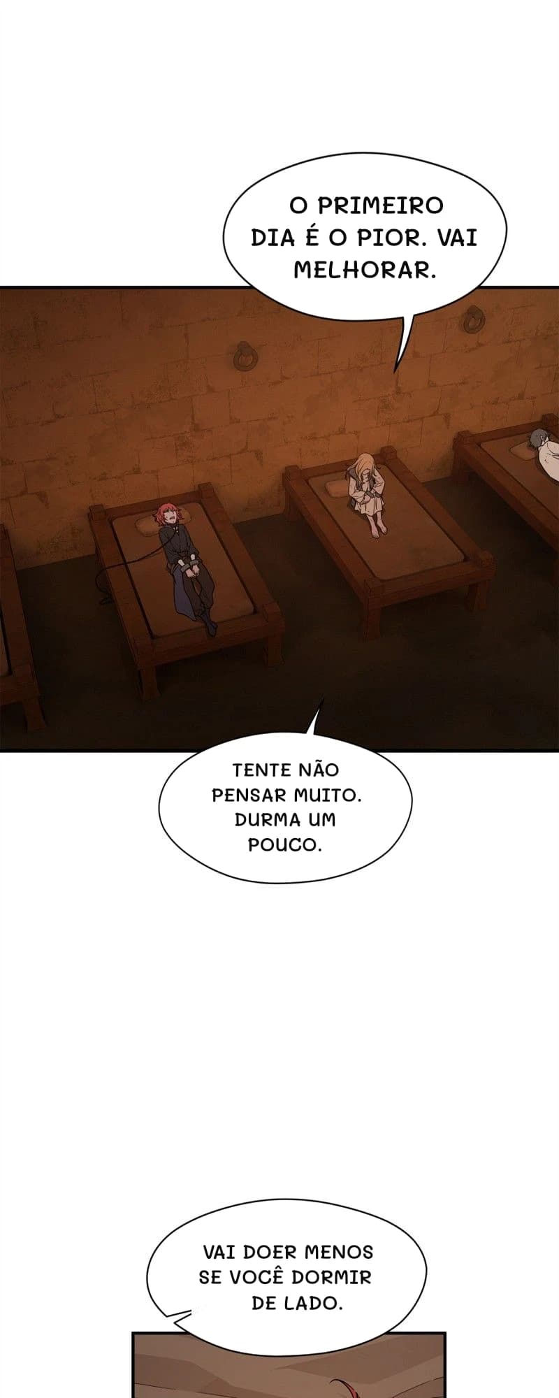 O primeiro dia é o pior. Vai melhorar.
Tente não pensar muito. Durma um pouco.
Vai doer menos se você dormir de lado.