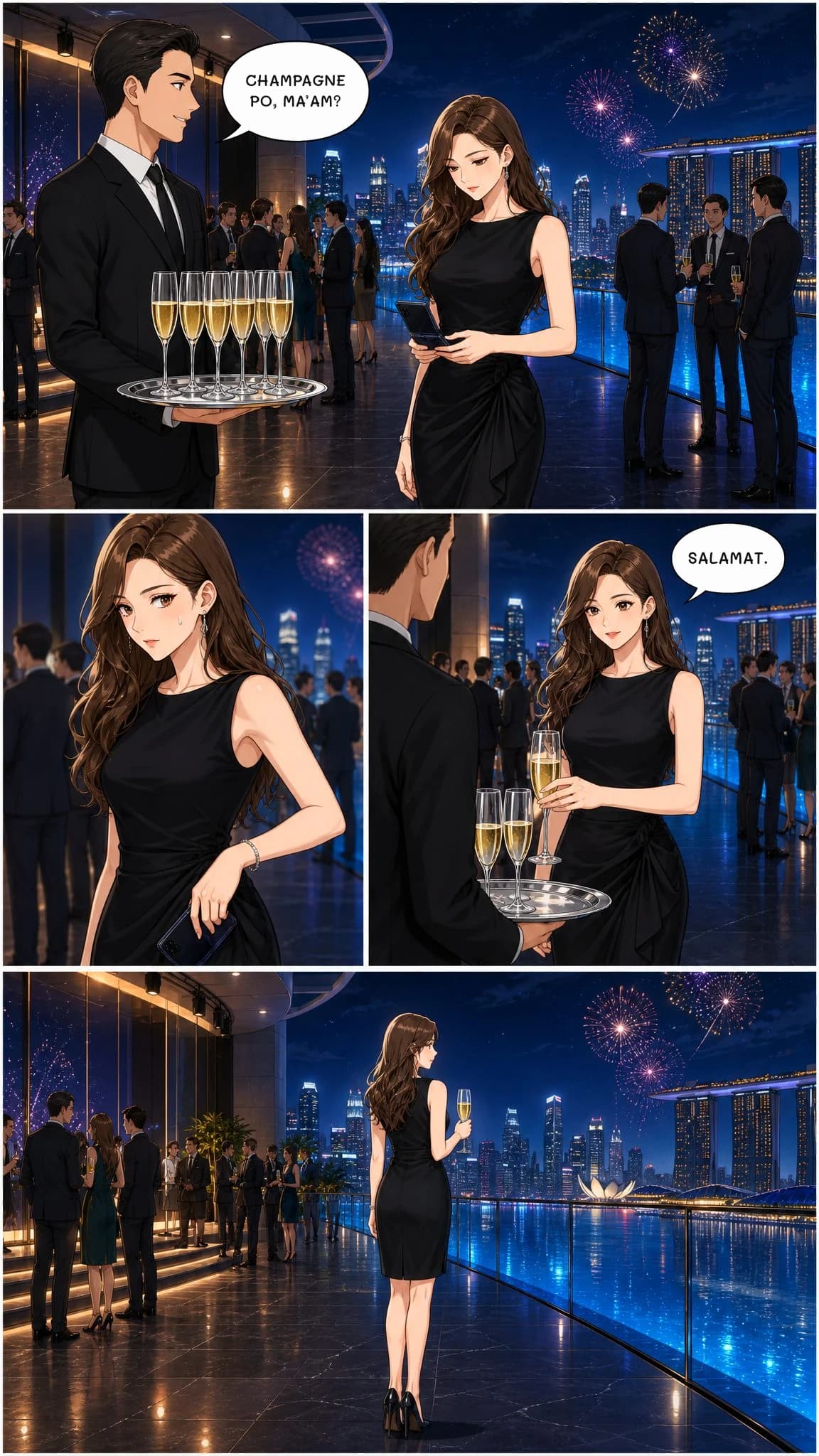 CHAMPAGNE PO, MA’AM?
SALAMAT.