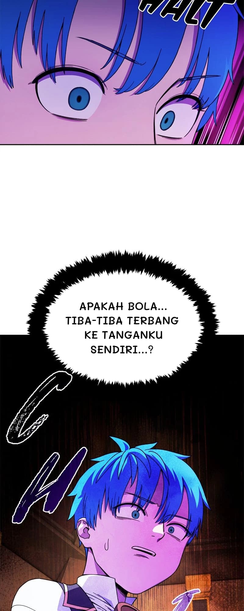 Apakah bola... tiba-tiba terbang ke tanganku sendiri...?