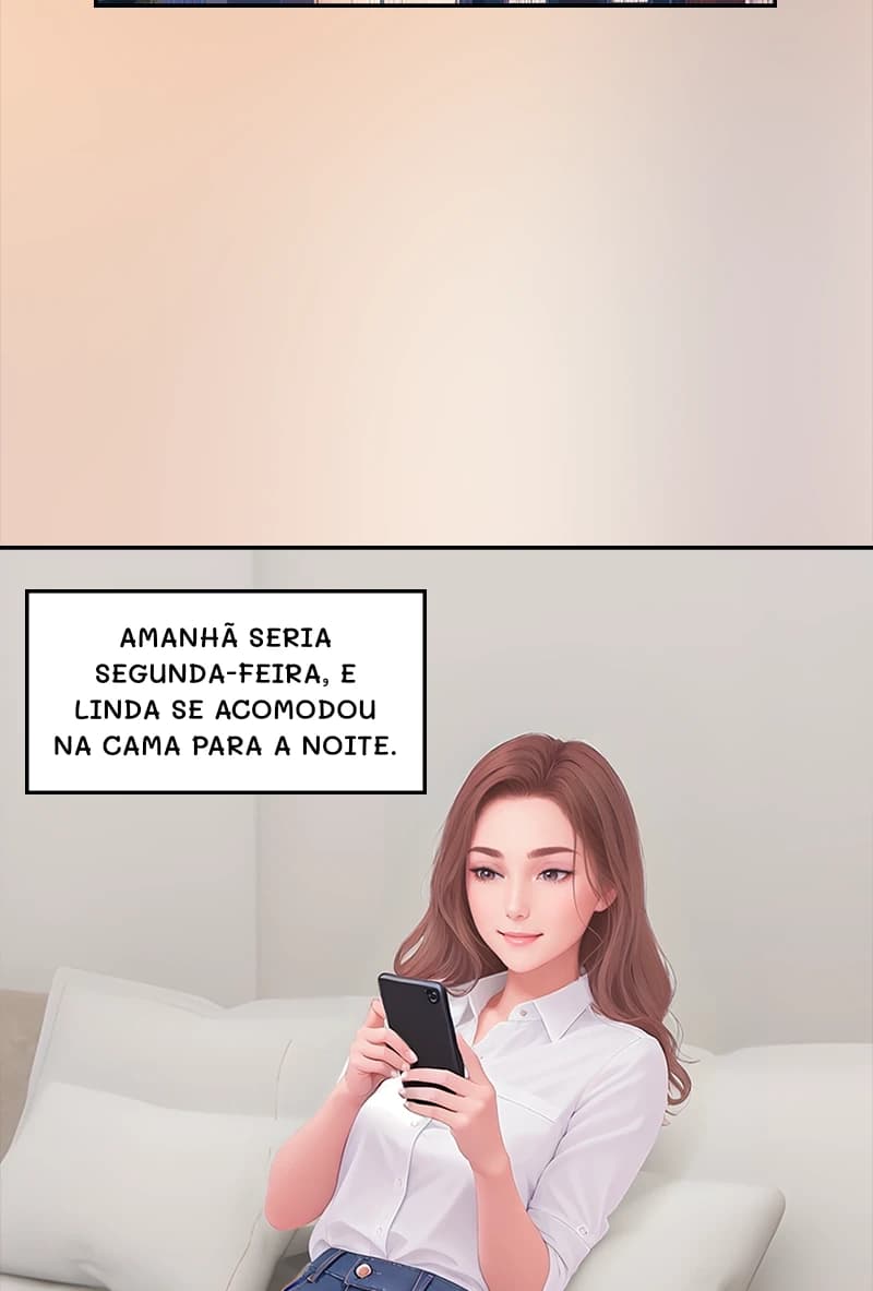Amanhã seria segunda-feira, e Linda se acomodou na cama para a noite.