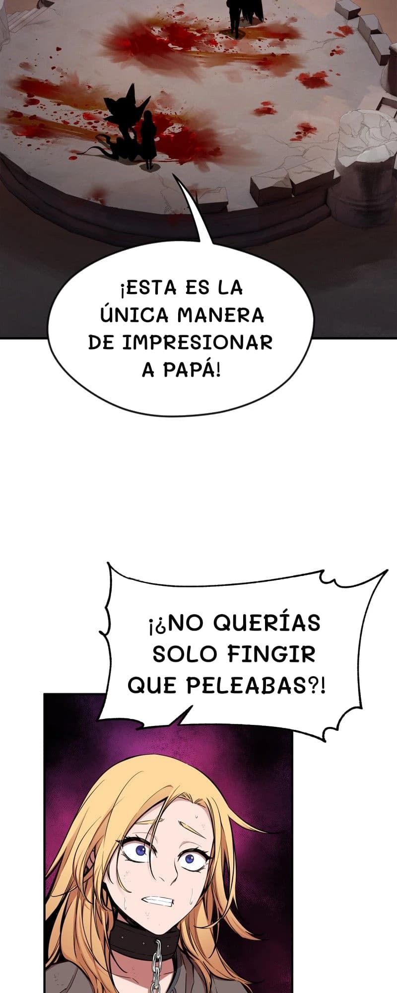 ¡Esta es la única manera de impresionar a papá!
¡¿No querías solo fingir que peleabas?!