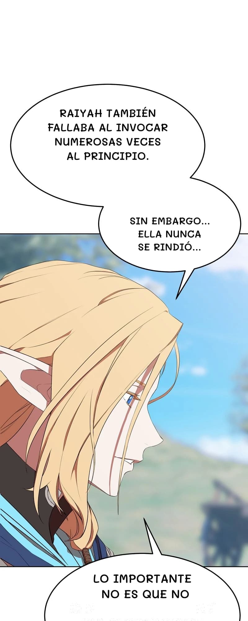Raiyah también fallaba al invocar numerosas veces al principio.
Sin embargo... Ella nunca se rindió...
Lo importante no es que no