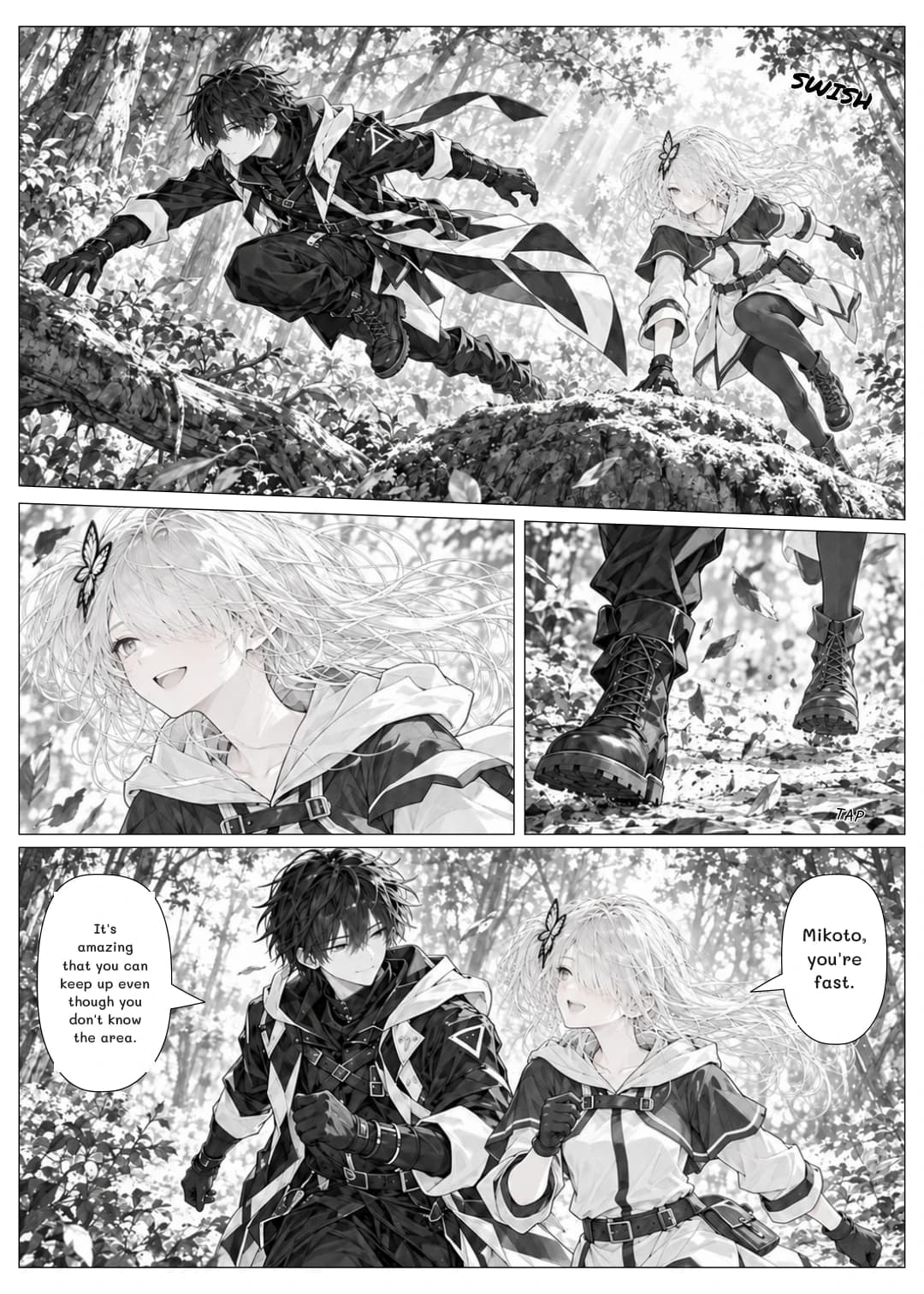 Mikoto, you're fast.
It's amazing that you can keep up even though you don't know the area.