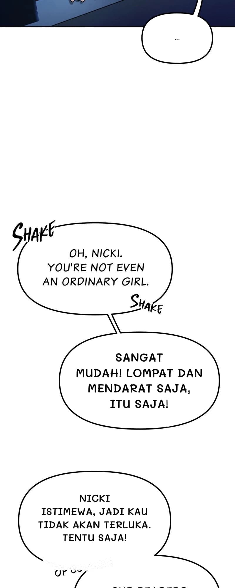 …
Sangat mudah! Lompat dan mendarat saja, itu saja!
Nicki istimewa, jadi kau tidak akan terluka. Tentu saja!