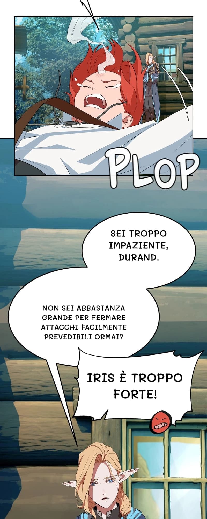 Sei troppo impaziente, Durand.
Non sei abbastanza grande per fermare attacchi facilmente prevedibili ormai?
Iris è troppo forte!