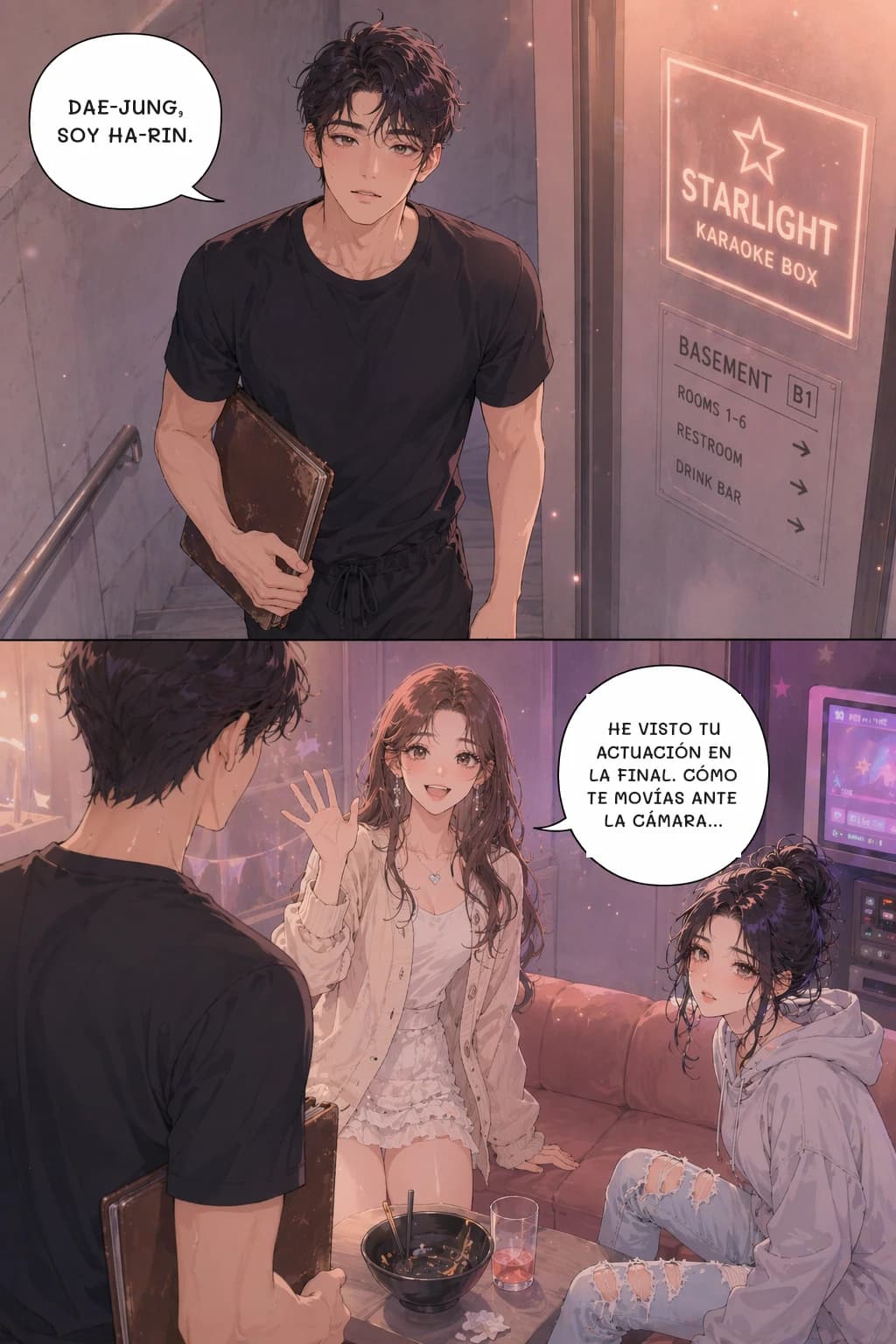 DAE-JUNG, SOY HA-RIN.
HE VISTO TU ACTUACIÓN EN LA FINAL. CÓMO TE MOVÍAS ANTE LA CÁMARA...