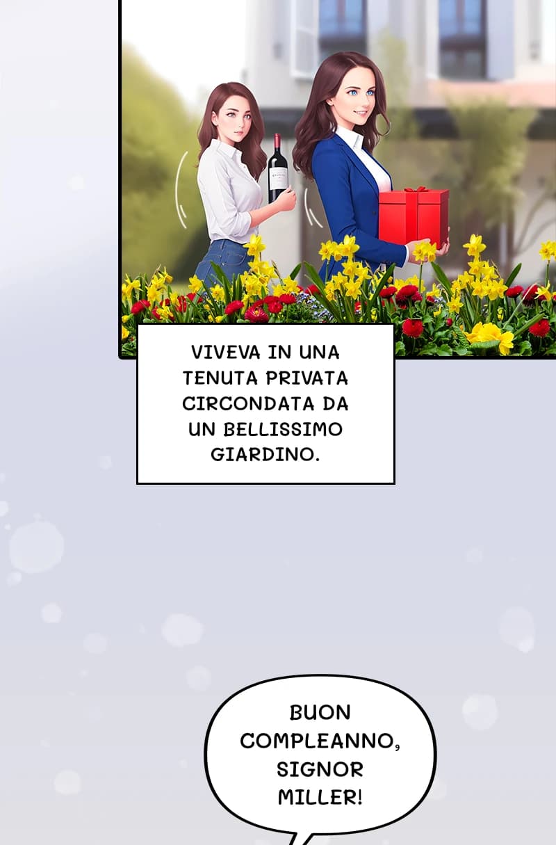 Viveva in una tenuta privata circondata da un bellissimo giardino.
Buon compleanno, signor Miller!