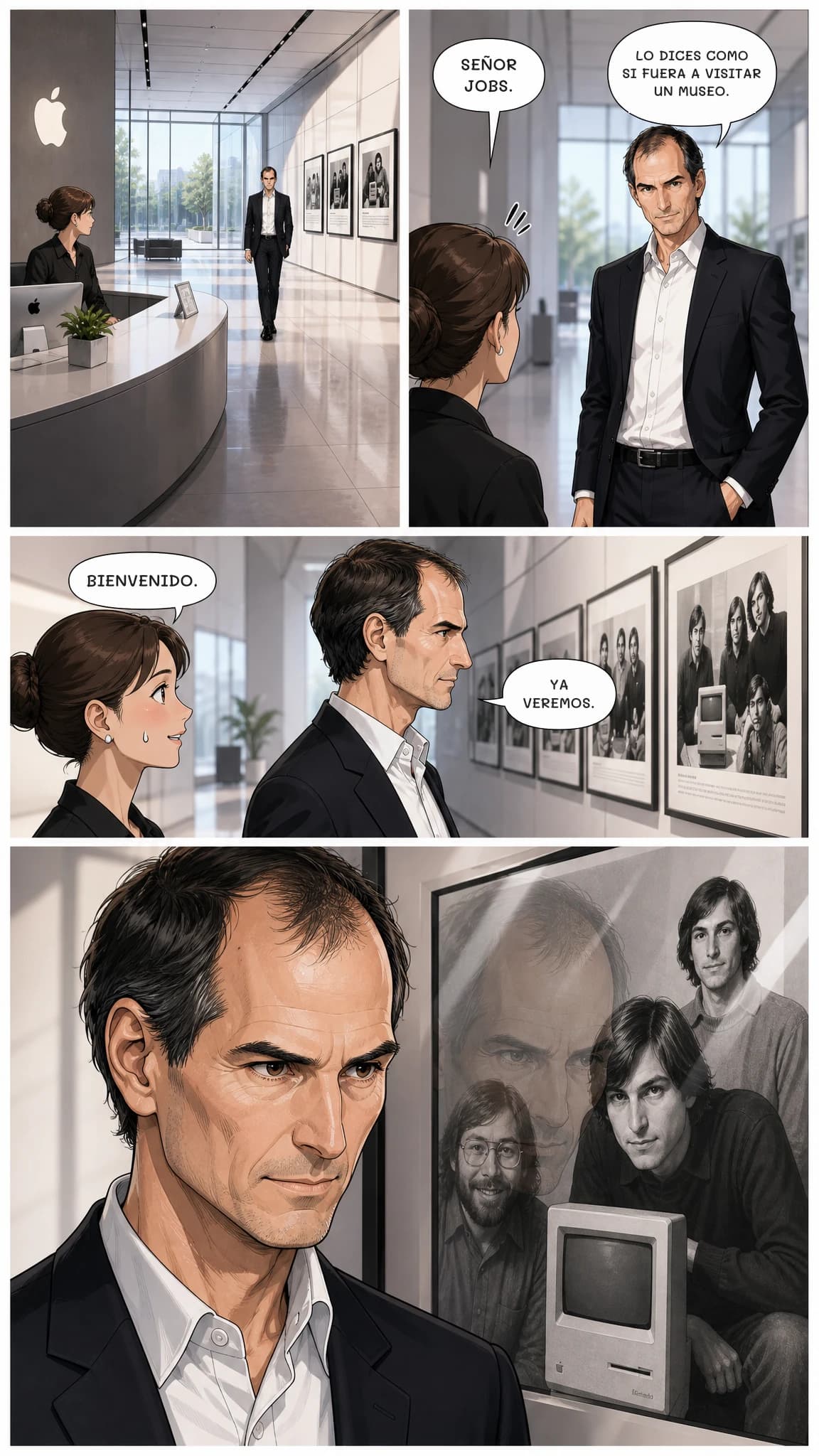SEÑOR JOBS.
LO DICES COMO SI FUERA A VISITAR UN MUSEO.
BIENVENIDO.
YA VEREMOS.