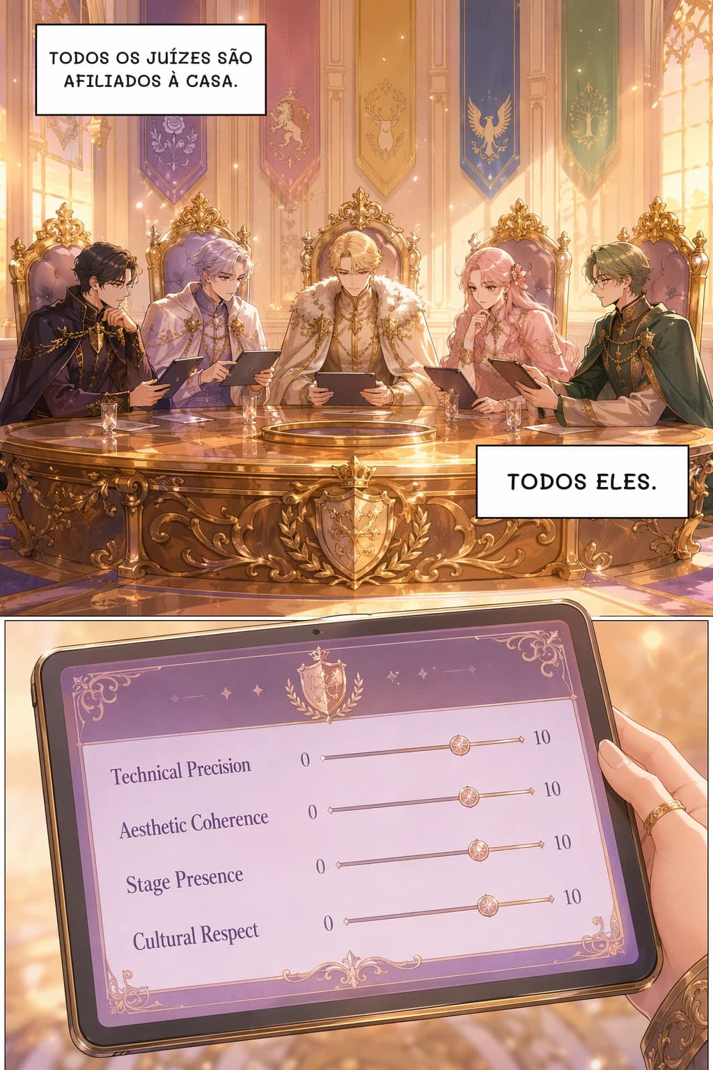Todos os juízes são afiliados à casa.
Todos eles.