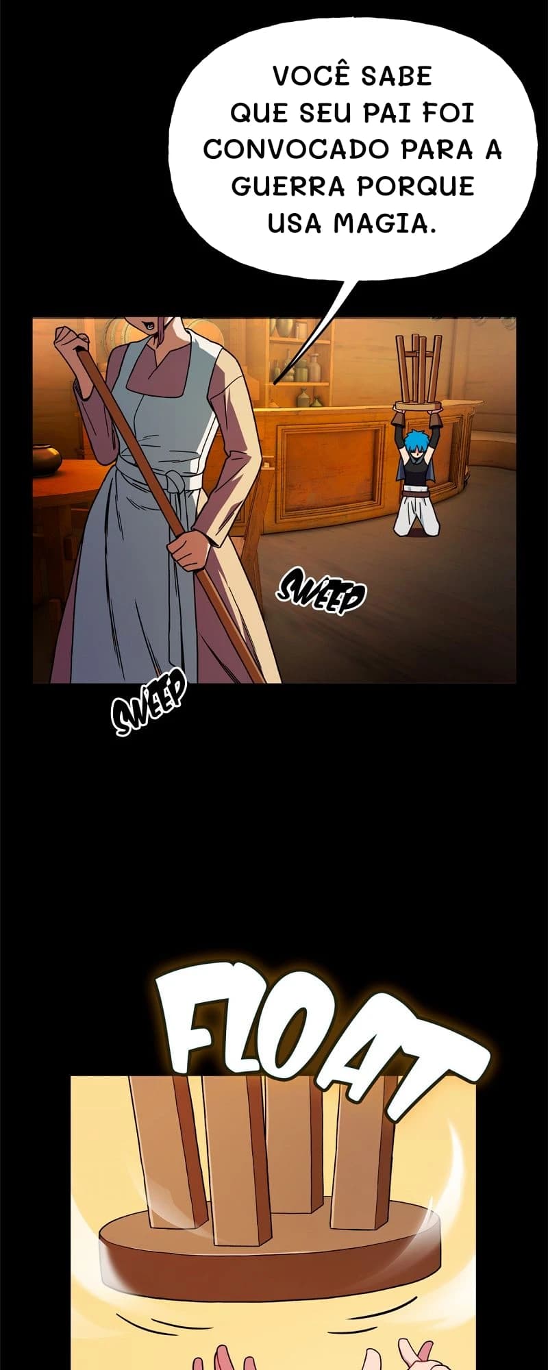 Você sabe que seu pai foi convocado para a guerra porque usa magia.