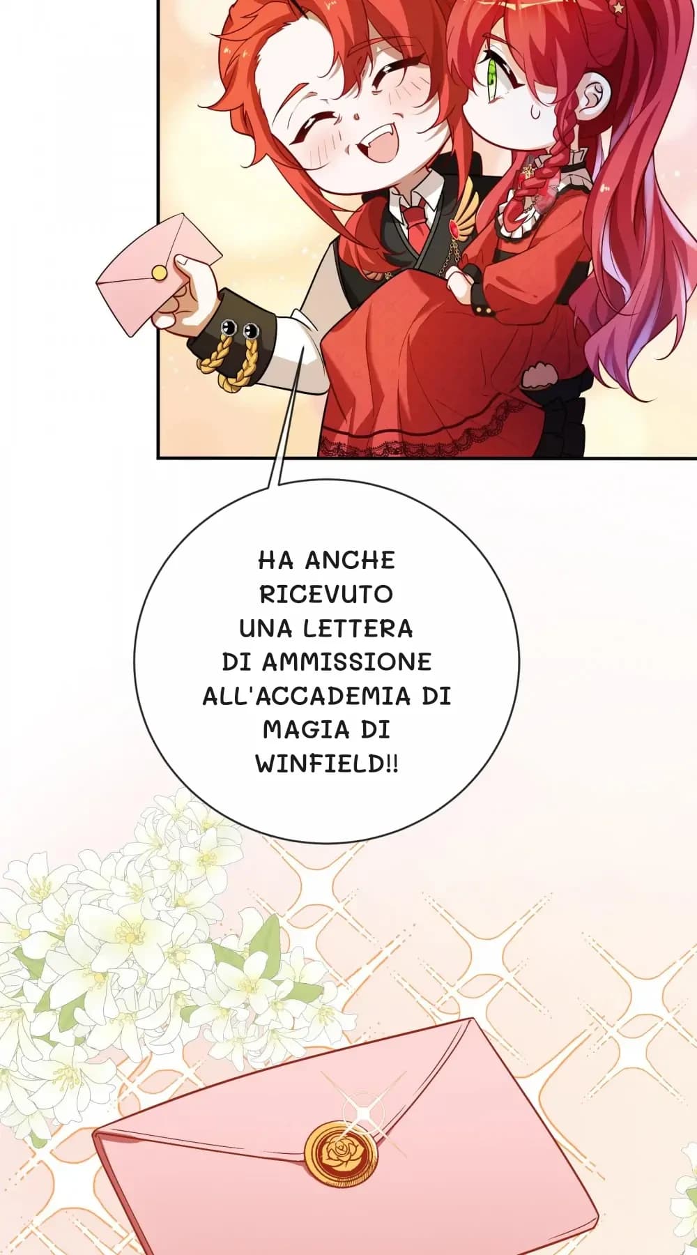 ha anche ricevuto una lettera di ammissione all'Accademia di Magia di Winfield!!