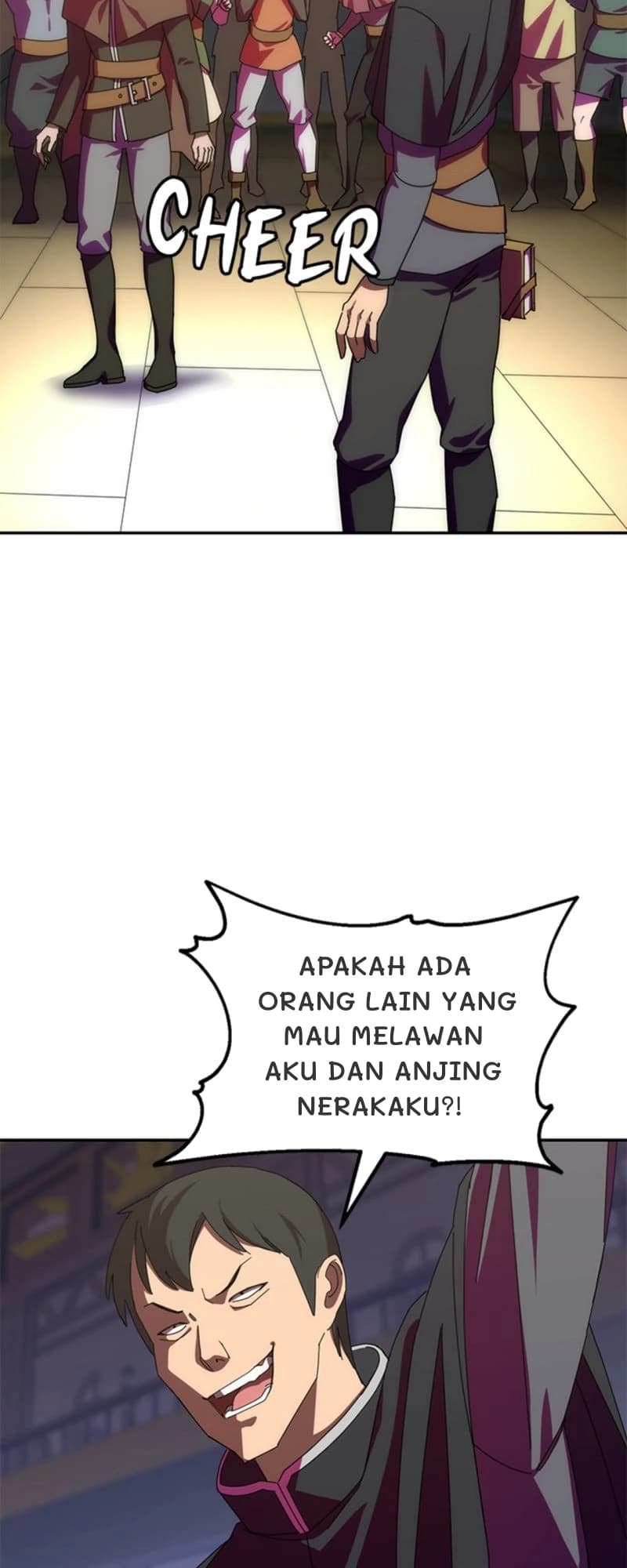 Apakah ada orang lain yang mau melawan aku dan anjing nerakaku?!
