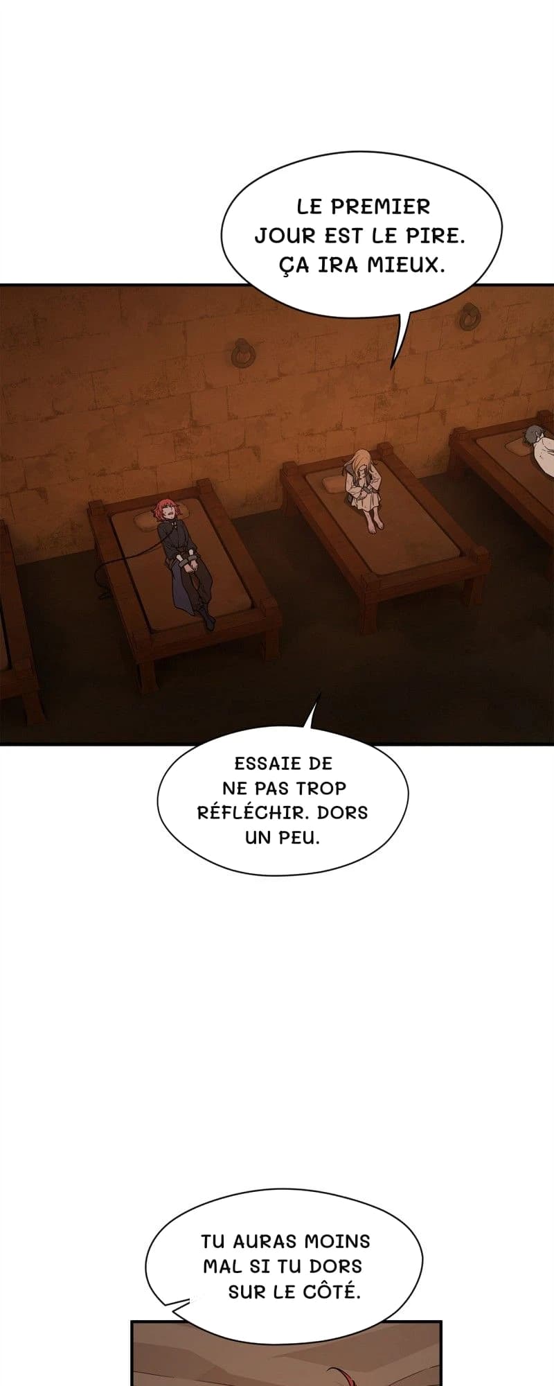 Le premier jour est le pire. Ça ira mieux.
Essaie de ne pas trop réfléchir. Dors un peu.
Tu auras moins mal si tu dors sur le côté.
