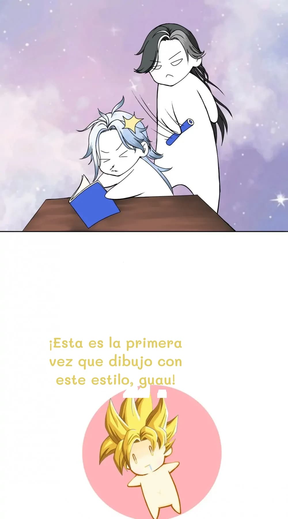 ¡Esta es la primera vez que dibujo con este estilo, guau!