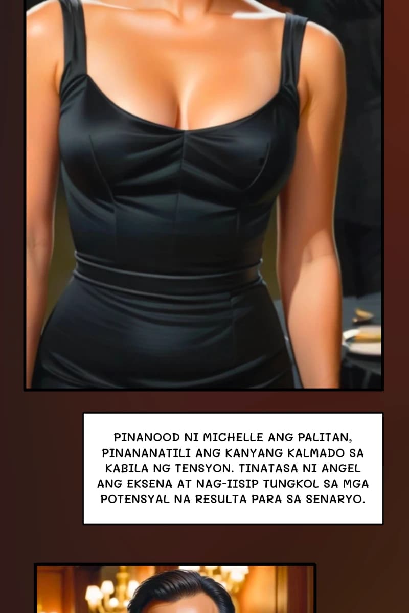 Pinanood ni Michelle ang palitan, pinananatili ang kanyang kalmado sa kabila ng tensyon. Tinatasa ni Angel ang eksena at nag-iisip tungkol sa mga potensyal na resulta para sa senaryo.