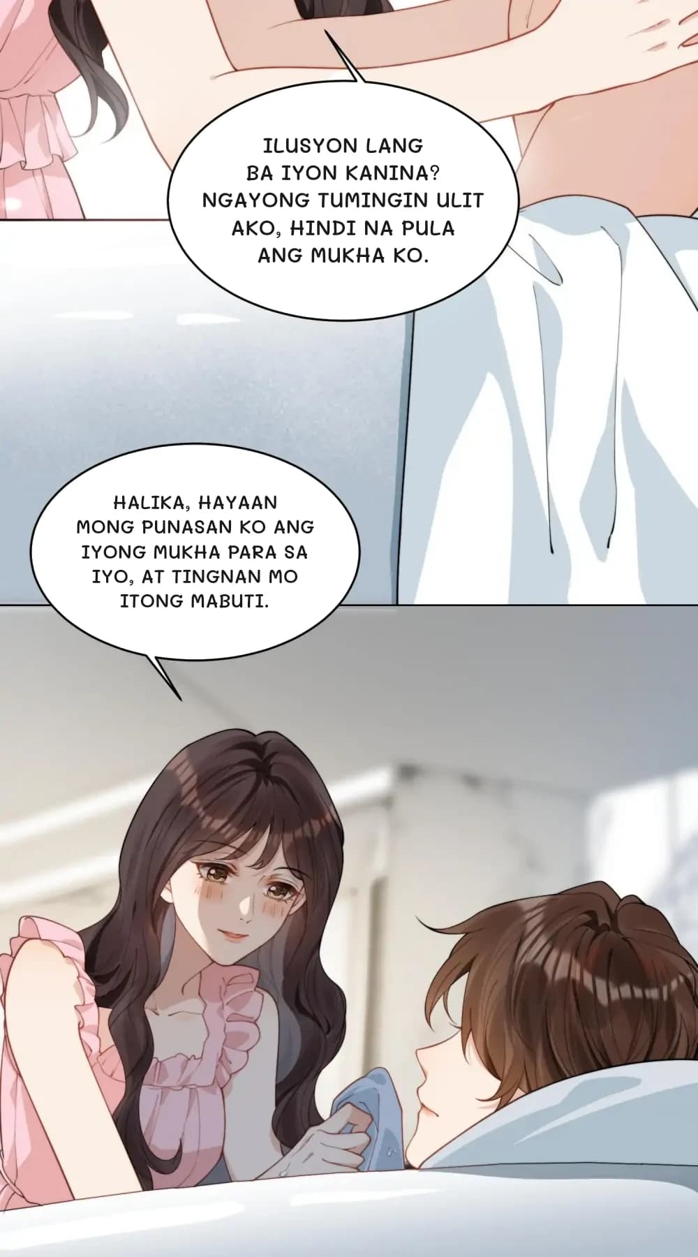 Ilusyon lang ba iyon kanina? Ngayong tumingin ulit ako, hindi na pula ang mukha ko.
Halika, hayaan mong punasan ko ang iyong mukha para sa iyo, at tingnan mo itong mabuti.