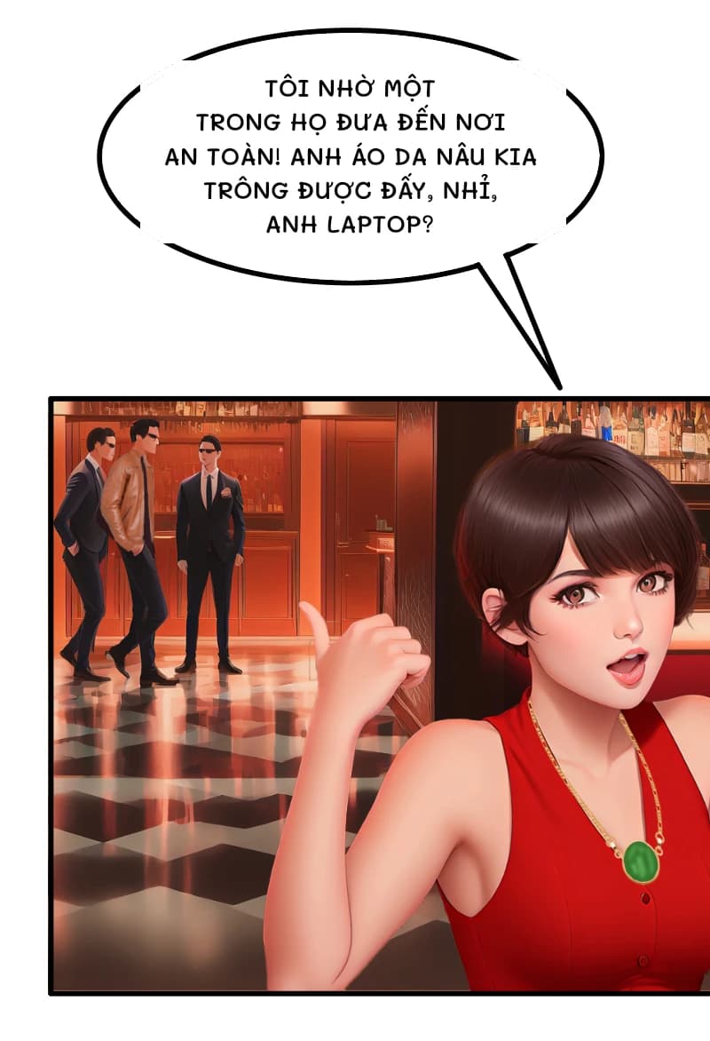 TÔI NHỜ MỘT TRONG HỌ ĐƯA ĐẾN NƠI AN TOÀN! ANH ÁO DA NÂU KIA TRÔNG ĐƯỢC ĐẤY, NHỈ, ANH LAPTOP?