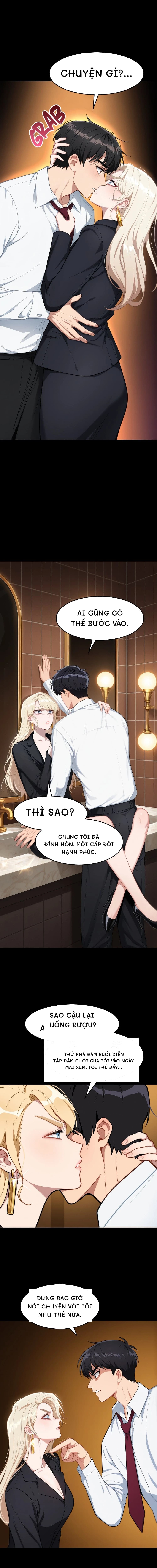 Chuyện gì?...
Ai cũng có thể bước vào.
Thì sao?
Chúng tôi đã đính hôn. Một cặp đôi hạnh phúc.
Sao cậu lại uống rượu?
Thử phá đám buổi diễn tập đám cưới của tôi vào ngày mai xem, tôi thề đấy...
Đừng bao giờ nói chuyện với tôi như thế nữa.