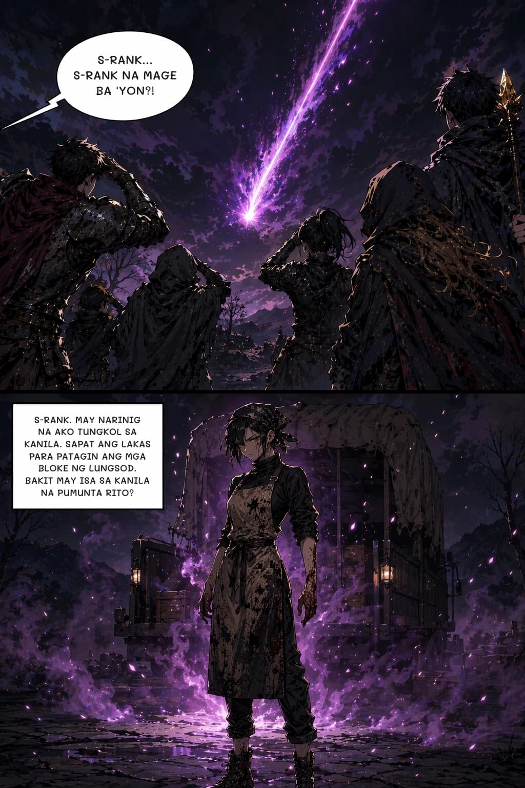 S-RANK... S-RANK NA MAGE BA 'YON?!
S-RANK. MAY NARINIG NA AKO TUNGKOL SA KANILA. SAPAT ANG LAKAS PARA PATAGIN ANG MGA BLOKE NG LUNGSOD. BAKIT MAY ISA SA KANILA NA PUMUNTA RITO?