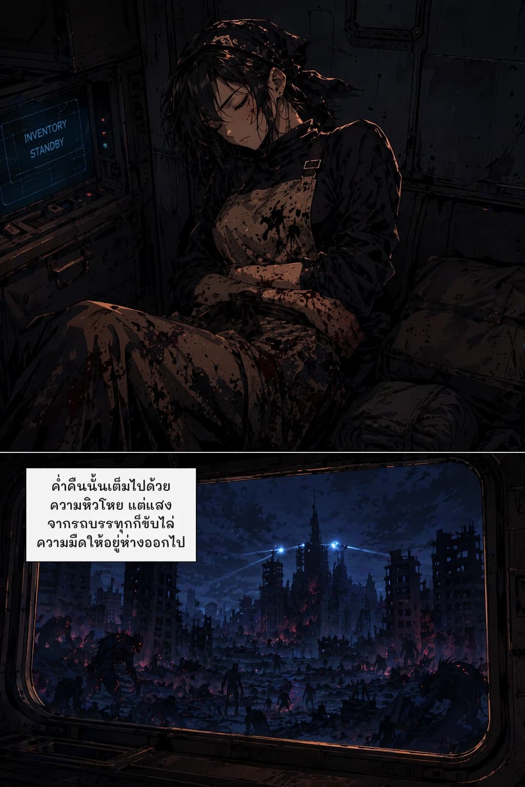 ค่ำคืนนั้นเต็มไปด้วยความหิวโหย แต่แสงจากรถบรรทุกก็ขับไล่ความมืดให้อยู่ห่างออกไป