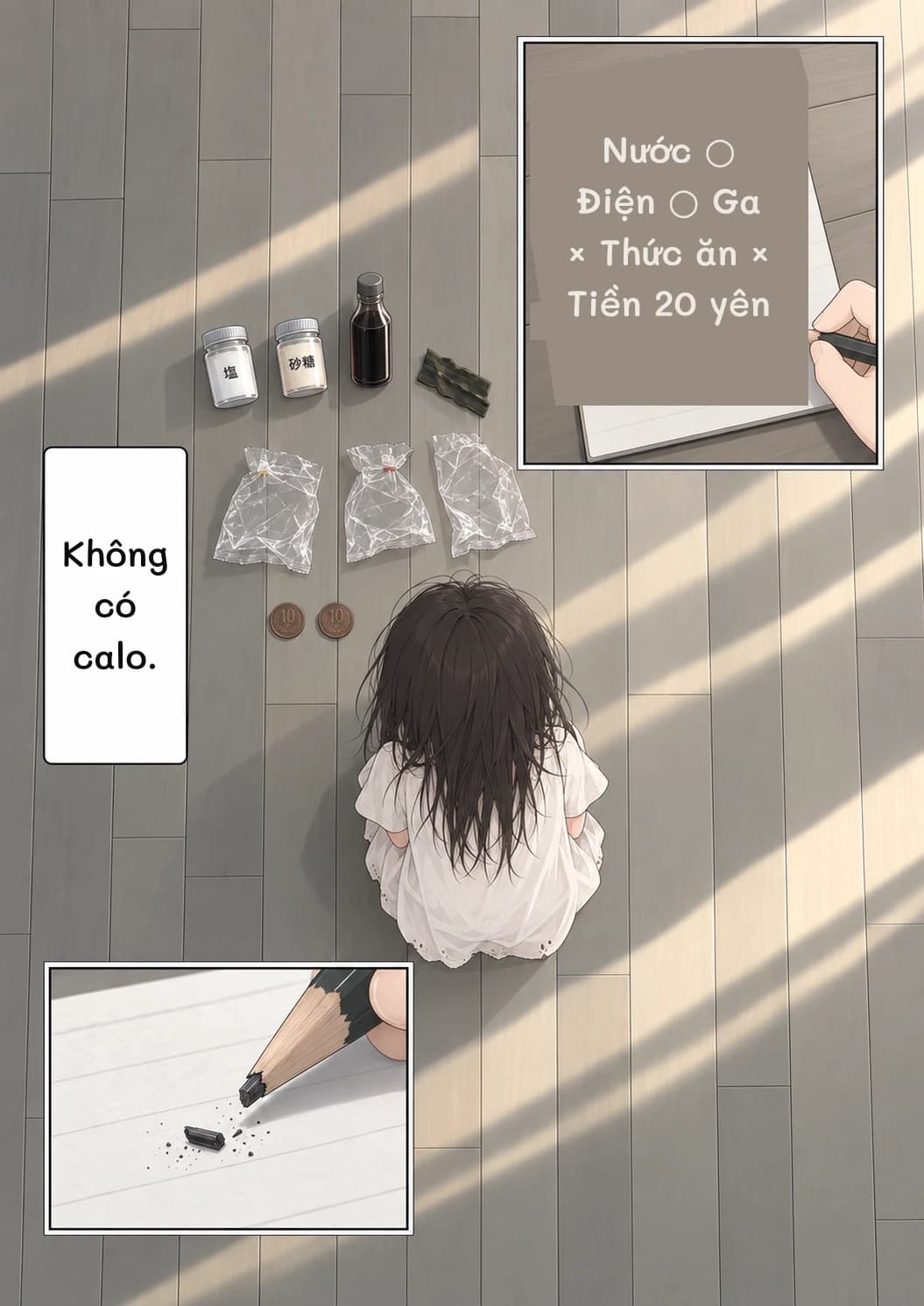 Nước ○ Điện ○ Ga × Thức ăn × Tiền 20 yên
Không có calo.