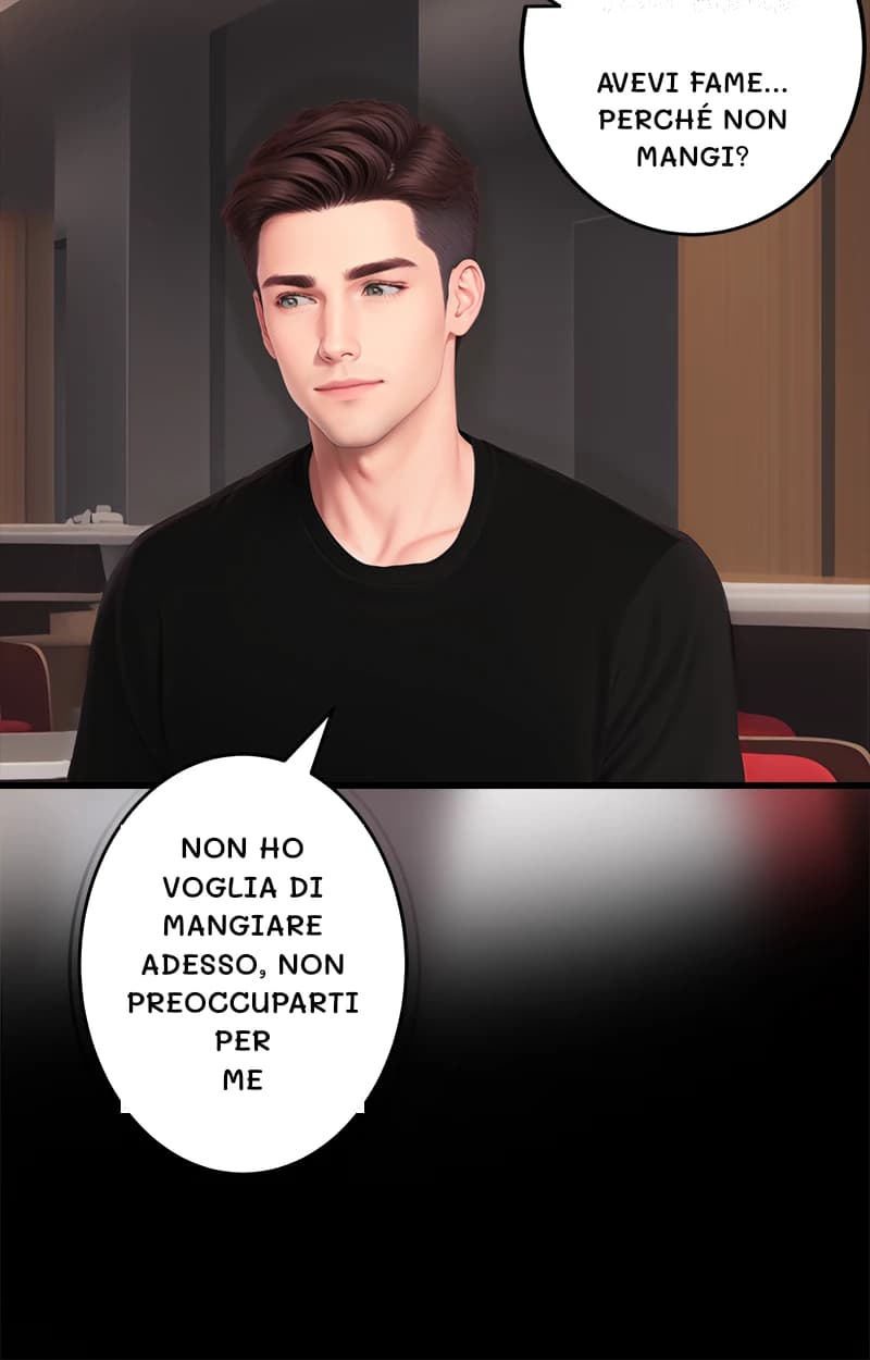 Avevi fame... Perché non mangi?
Non ho voglia di mangiare adesso, non preoccuparti per me
