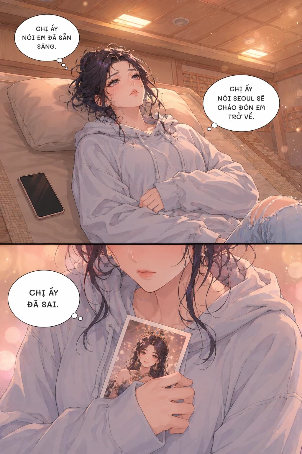 Chị ấy nói em đã sẵn sàng.
Chị ấy nói Seoul sẽ chào đón em trở về.
Chị ấy đã sai.