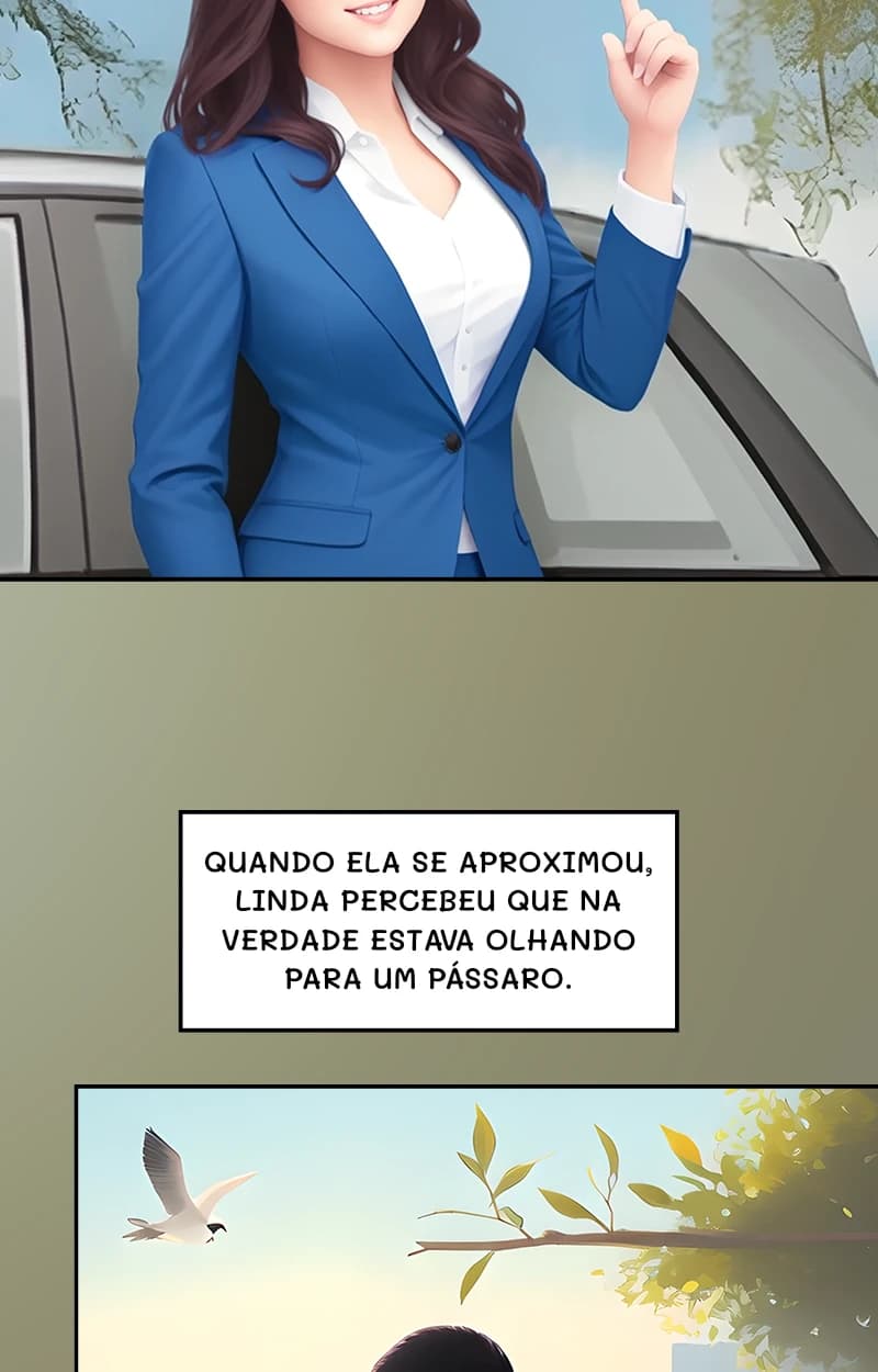 Quando ela se aproximou, Linda percebeu que na verdade estava olhando para um pássaro.