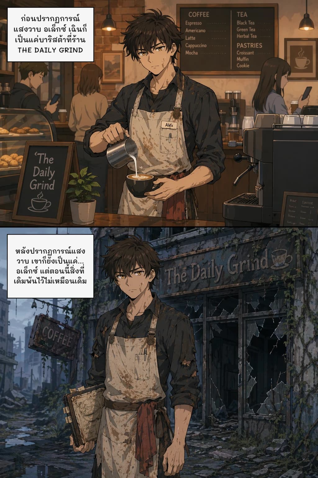 ก่อนปรากฏการณ์แสงวาบ อเล็กซ์ เฉินก็เป็นแค่บาริสต้าที่ร้าน The Daily Grind
หลังปรากฏการณ์แสงวาบ เขาก็ยังเป็นแค่...อเล็กซ์ แต่ตอนนี้สิ่งที่เดิมพันไว้ไม่เหมือนเดิม