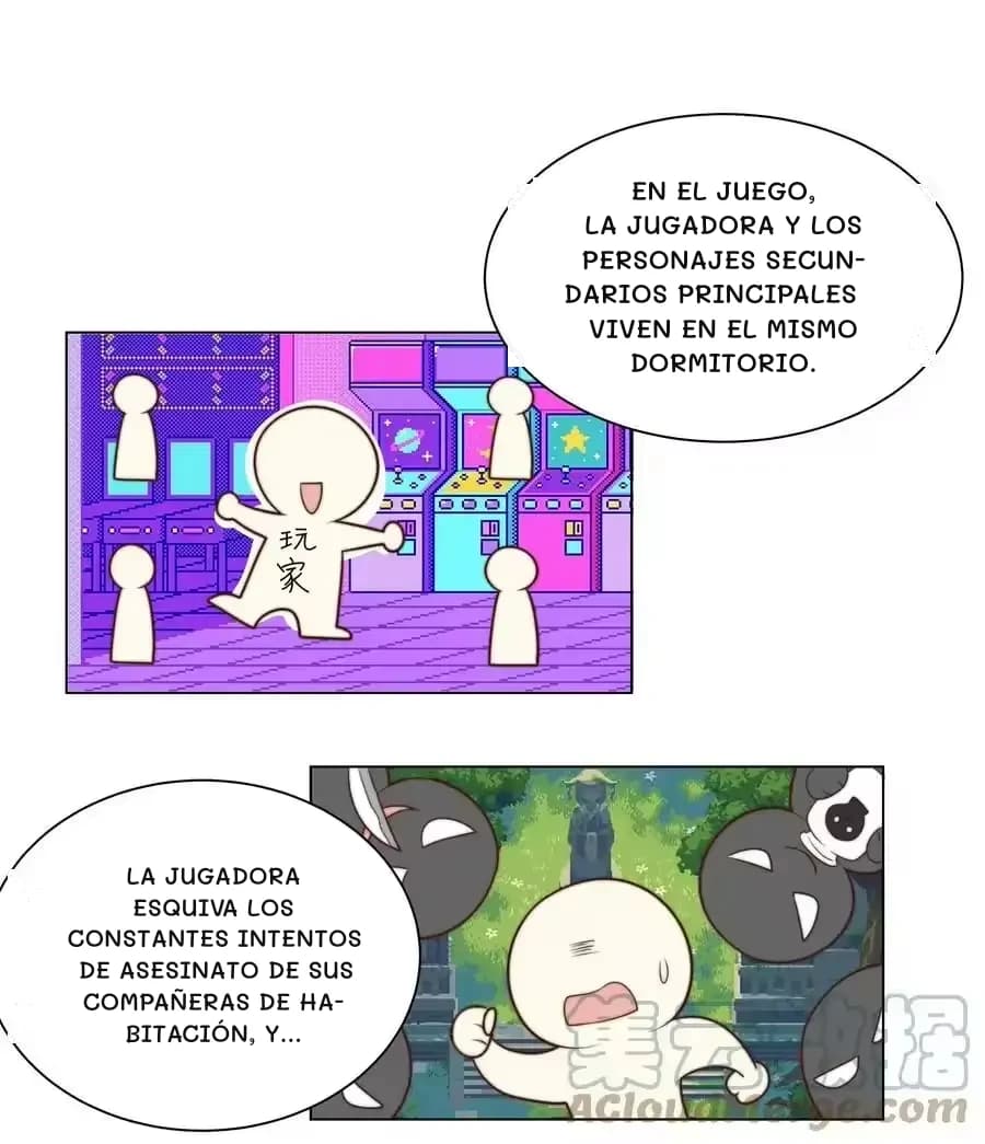 En el juego, la jugadora y los personajes secundarios principales viven en el mismo dormitorio.
La jugadora esquiva los constantes intentos de asesinato de sus compañeras de habitación, y...