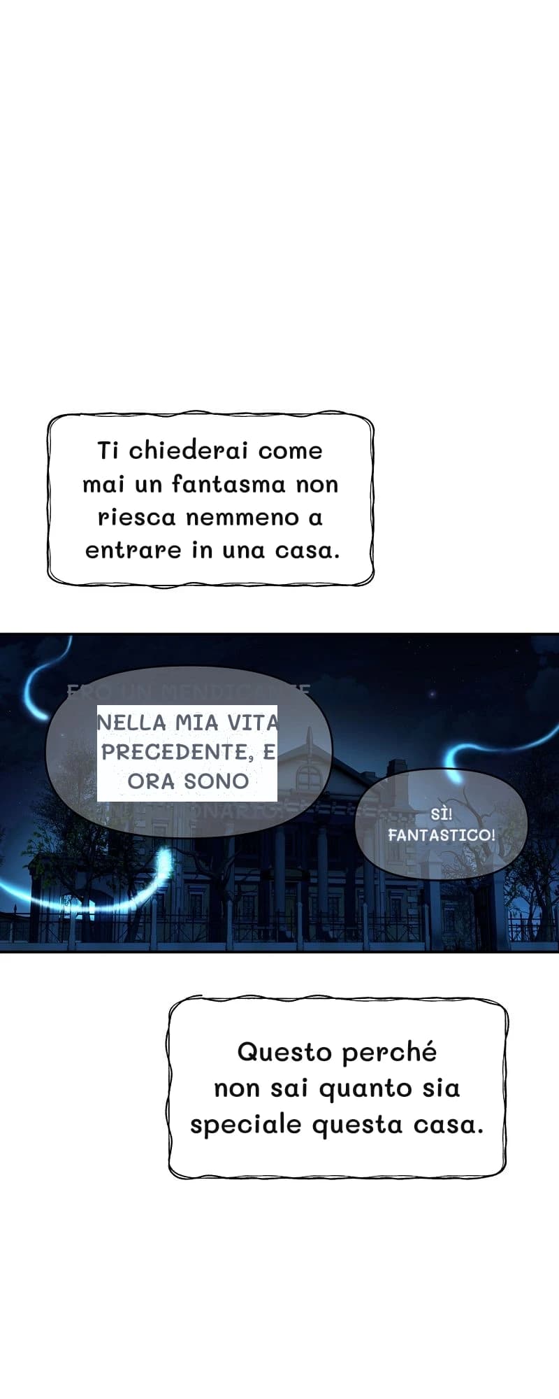 Ti chiederai come mai un fantasma non riesca nemmeno a entrare in una casa.
Ero un mendicante nella mia vita precedente, e ora sono un milionario!
Sì! Fantastico!
Questo perché non sai quanto sia speciale questa casa.