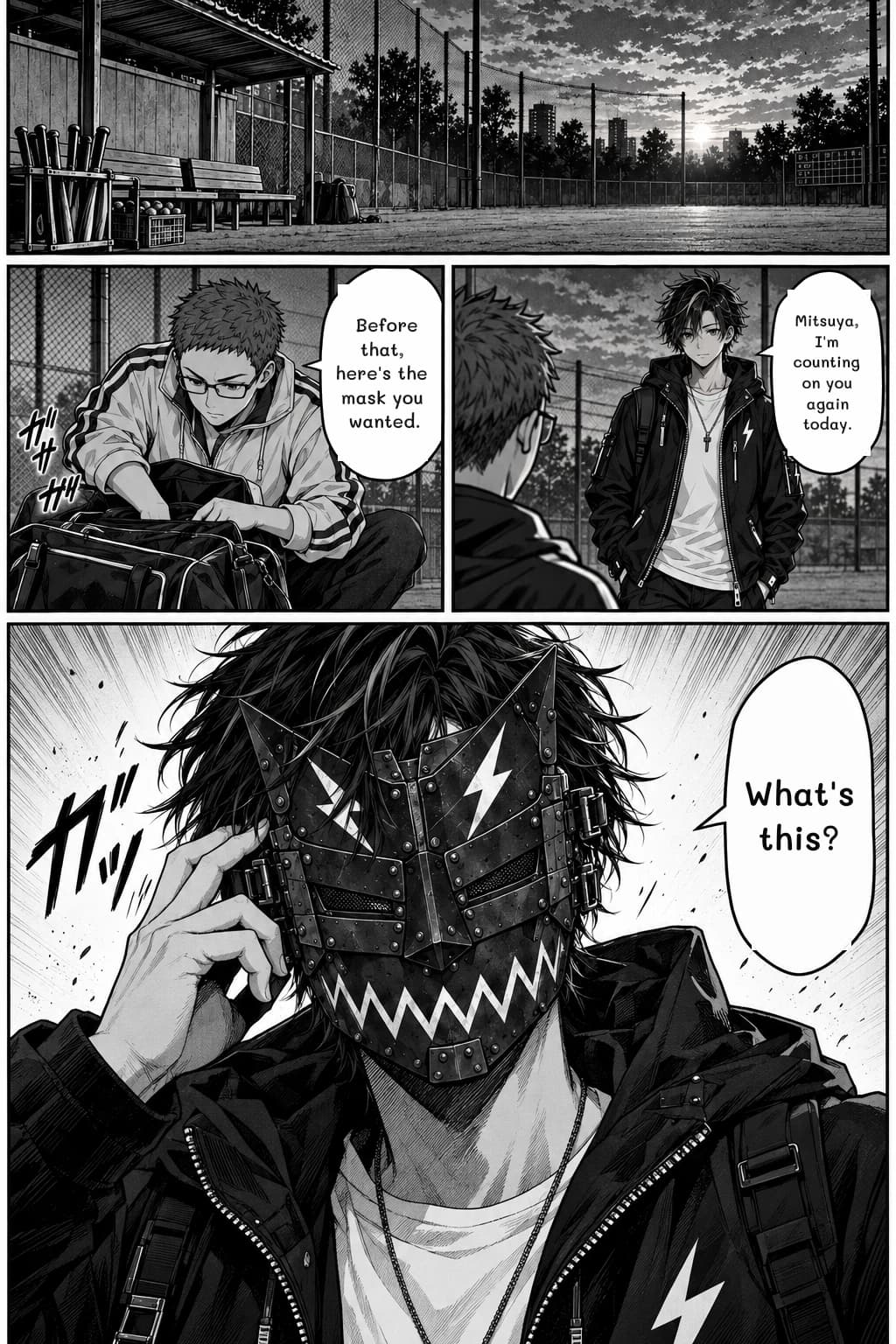Before that, here's the mask you wanted.
Mitsuya, I'm counting on you again today.
What's this?