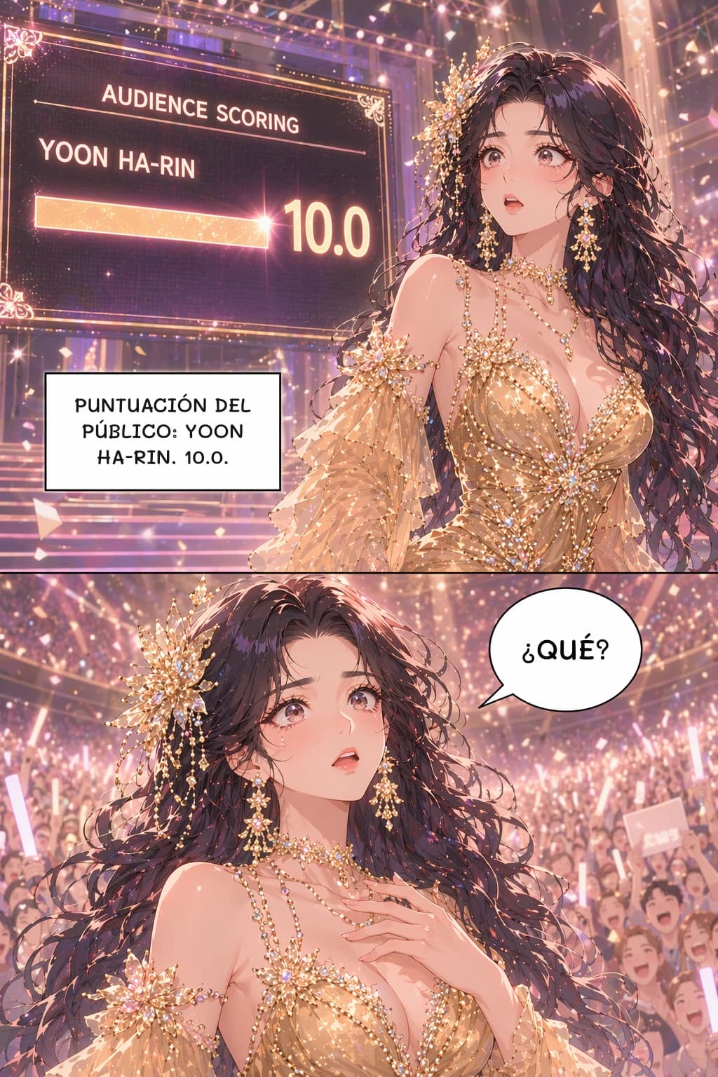 Puntuación del público: Yoon Ha-rin. 10.0.
¿Qué?