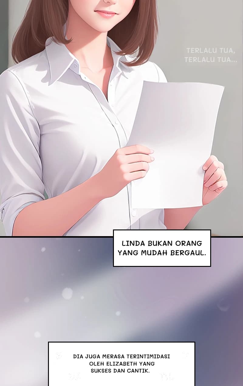 Terlalu tua, terlalu tua...
Linda bukan orang yang mudah bergaul.
Dia juga merasa terintimidasi oleh Elizabeth yang sukses dan cantik.