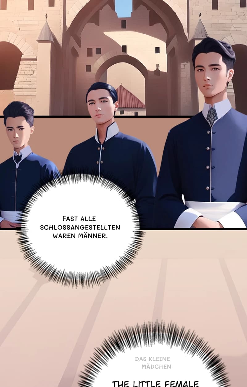 Fast alle Schlossangestellten waren Männer.
Das kleine Mädchen
