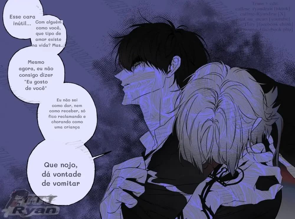 Esse cara inútil...
Com alguém como você, que tipo de amor existe na vida? Mas...
Mesmo agora, eu não consigo dizer "Eu gosto de você"
Eu não sei como dar, nem como receber, só fico reclamando e chorando como uma criança
Que nojo, dá vontade de vomitar