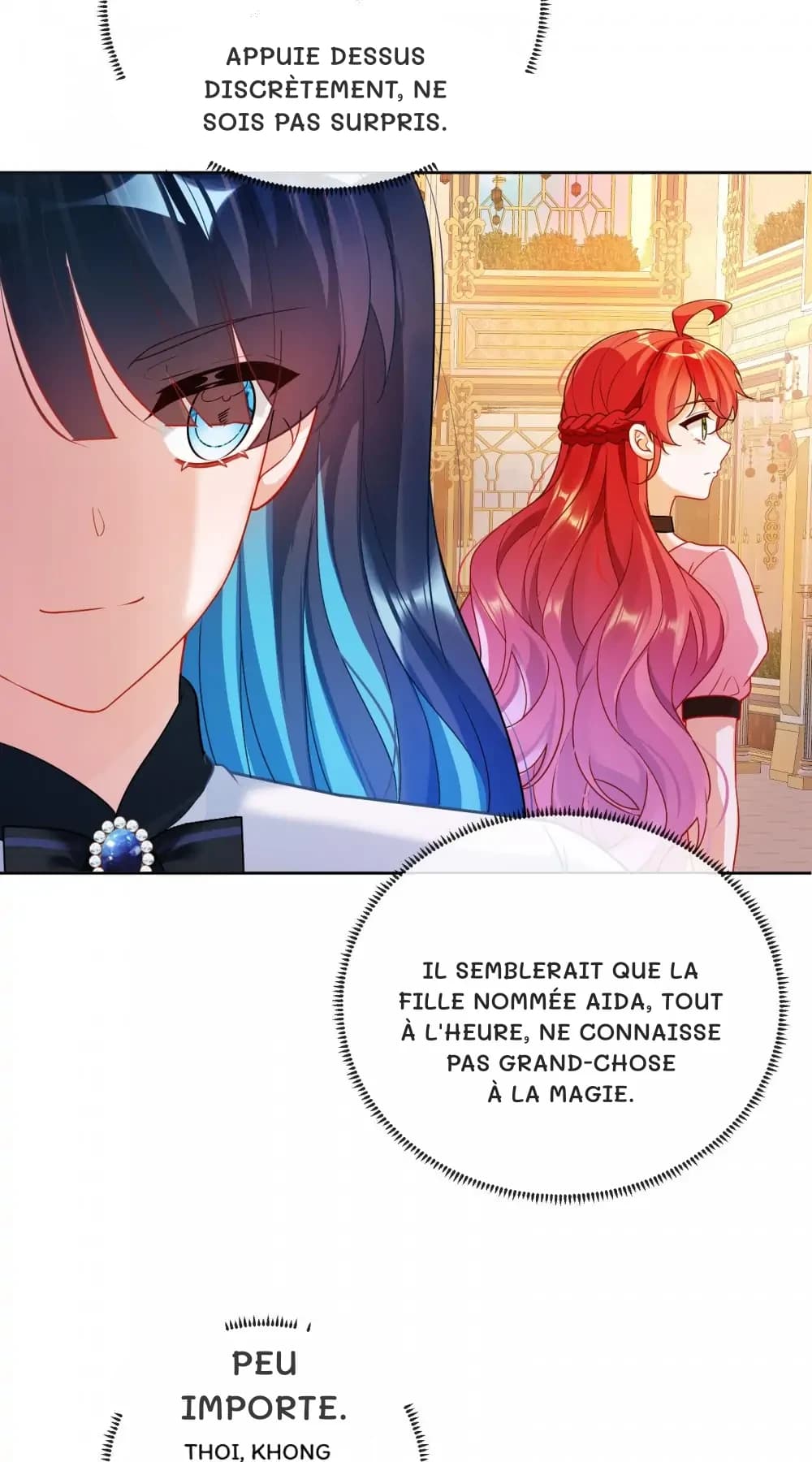 Appuie dessus discrètement, ne sois pas surpris.
Il semblerait que la fille nommée Aida, tout à l'heure, ne connaisse pas grand-chose à la magie.
Peu importe.
