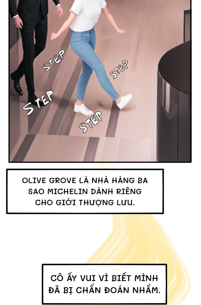 OLIVE GROVE LÀ NHÀ HÀNG BA SAO MICHELIN DÀNH RIÊNG CHO GIỚI THƯỢNG LƯU.
CÔ ẤY VUI VÌ BIẾT MÌNH ĐÃ BỊ CHẨN ĐOÁN NHẦM.