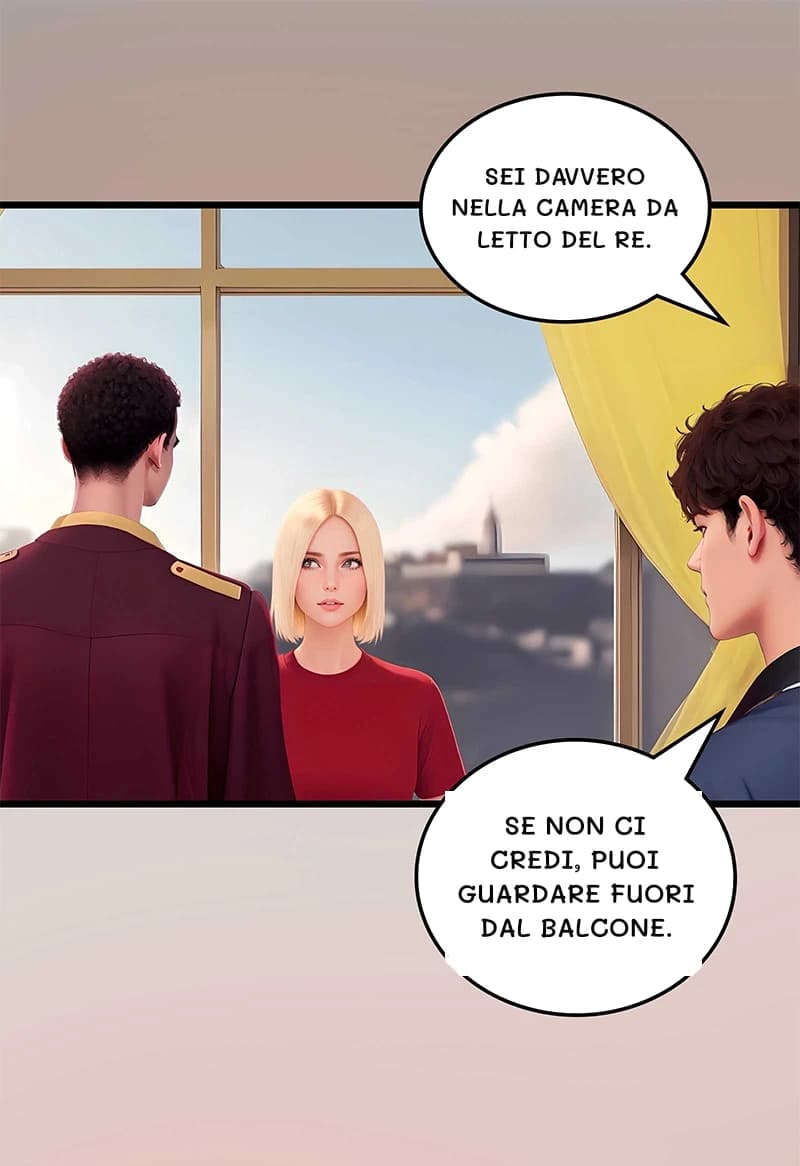 Sei davvero nella camera da letto del re.
Se non ci credi, puoi guardare fuori dal balcone.