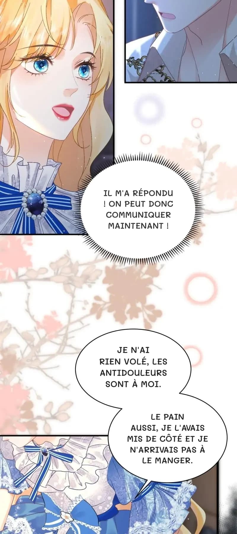 Il m'a répondu ! On peut donc communiquer maintenant !
Je n'ai rien volé, les antidouleurs sont à moi.
Le pain aussi, je l'avais mis de côté et je n'arrivais pas à le manger.