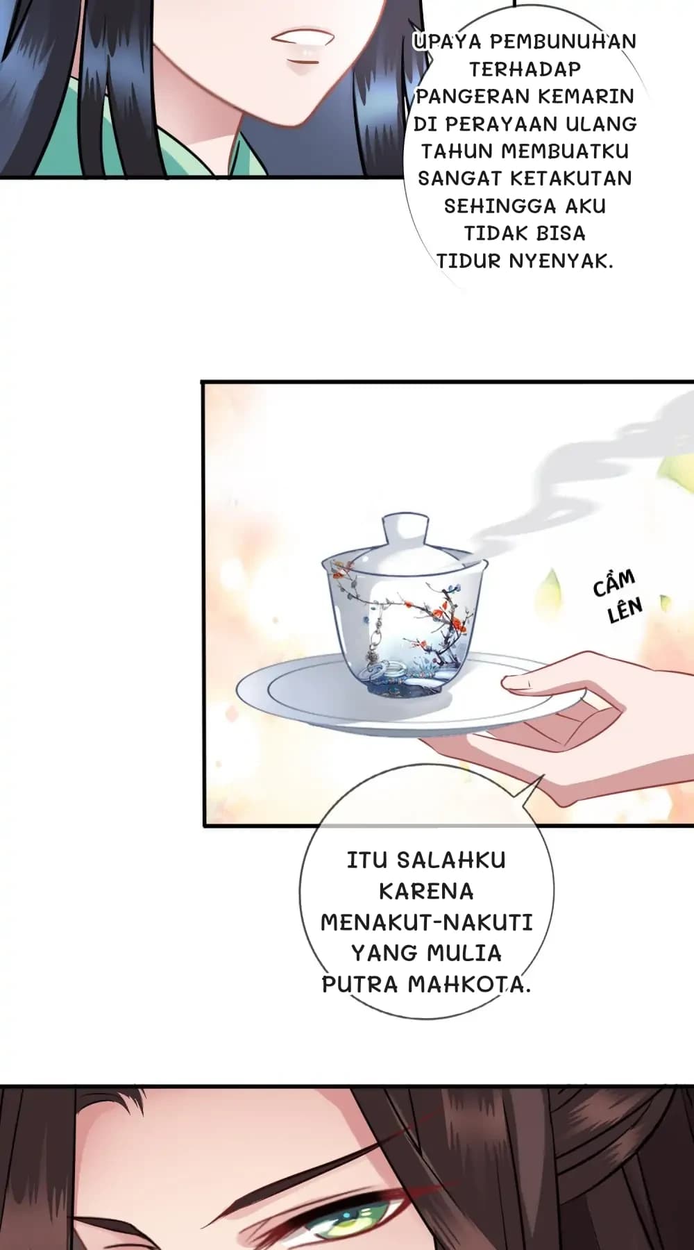 Upaya pembunuhan terhadap pangeran kemarin di perayaan ulang tahun membuatku sangat ketakutan sehingga aku tidak bisa tidur nyenyak.
Itu salahku karena menakut-nakuti Yang Mulia Putra Mahkota.