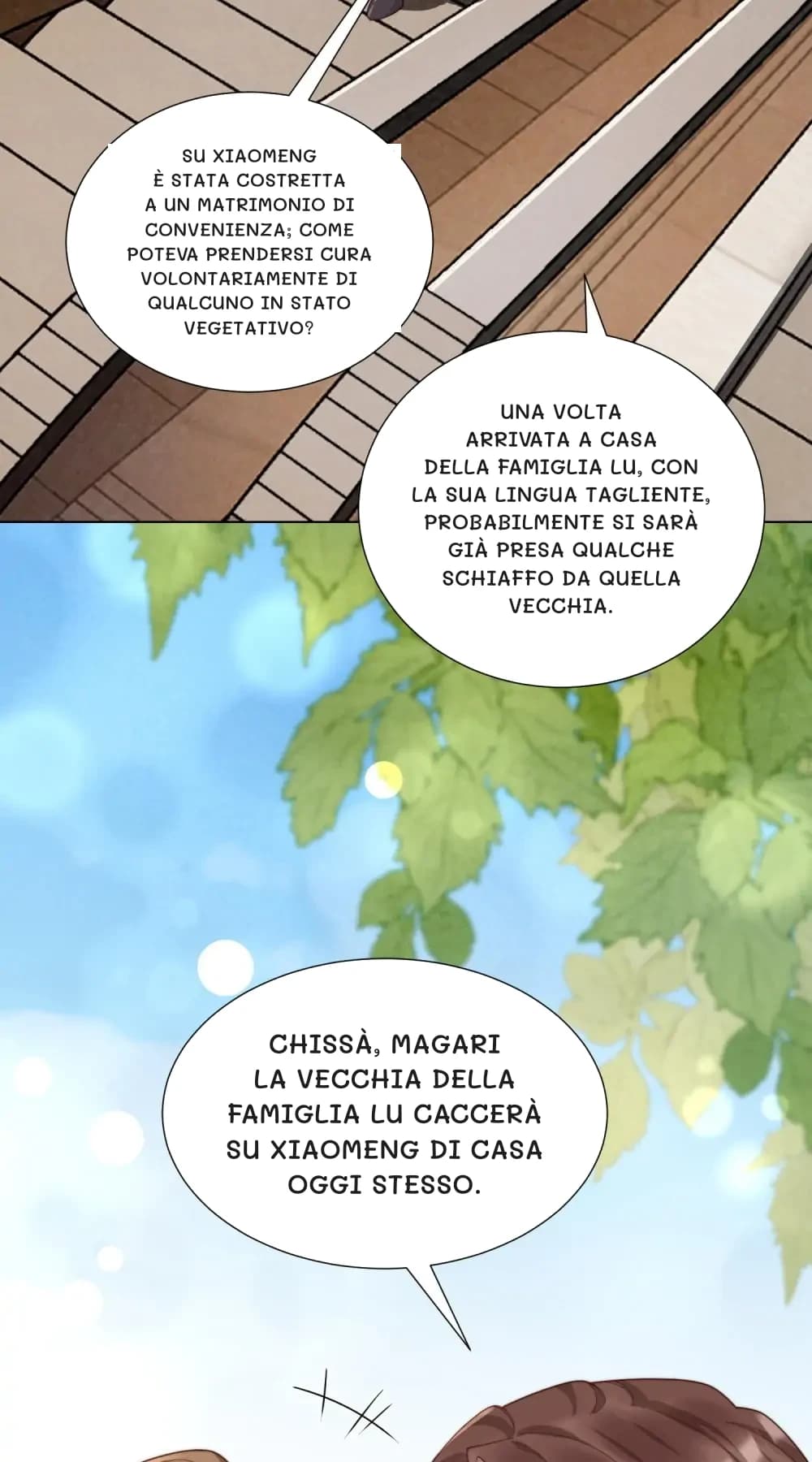 Su Xiaomeng è stata costretta a un matrimonio di convenienza; come poteva prendersi cura volontariamente di qualcuno in stato vegetativo?
Una volta arrivata a casa della famiglia Lu, con la sua lingua tagliente, probabilmente si sarà già presa qualche schiaffo da quella vecchia.
Chissà, magari la vecchia della famiglia Lu caccerà Su Xiaomeng di casa oggi stesso.