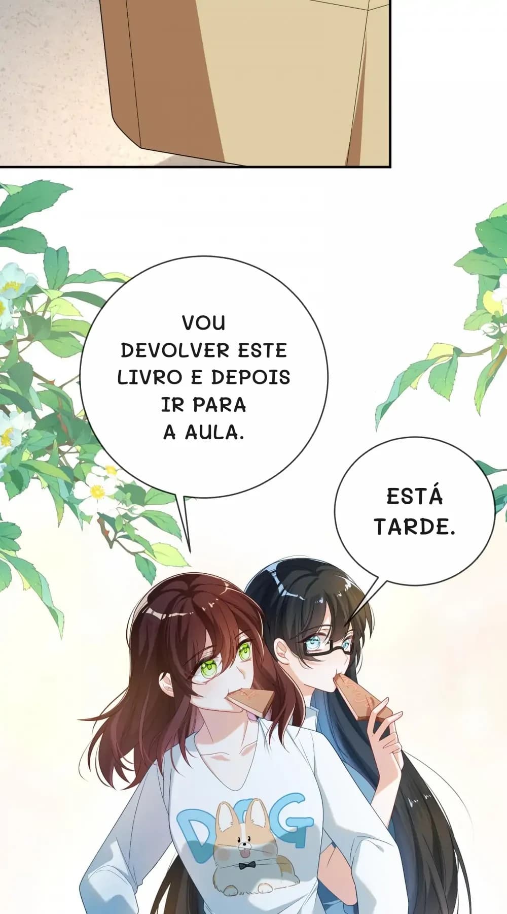 Vou devolver este livro e depois ir para a aula.
Está tarde.