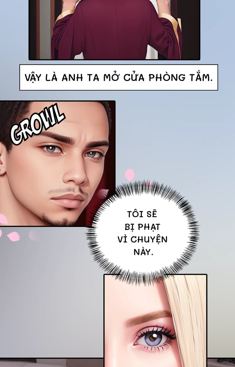 Vậy là anh ta mở cửa phòng tắm.
Tôi sẽ bị phạt vì chuyện này.