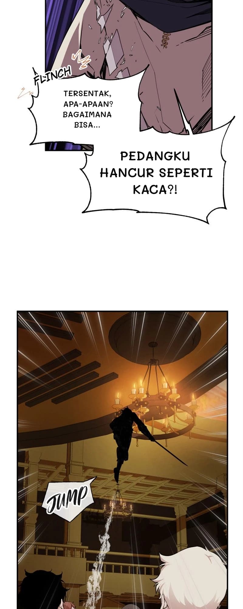 Tersentak, apa-apaan? Bagaimana bisa...
Pedangku hancur seperti kaca?!