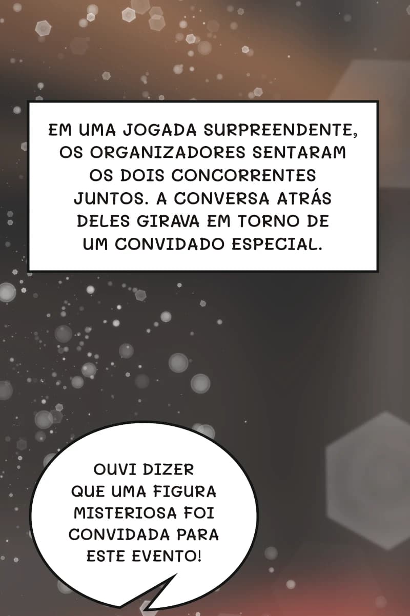 Em uma jogada surpreendente, os organizadores sentaram os dois concorrentes juntos. A conversa atrás deles girava em torno de um convidado especial.
Ouvi dizer que uma figura misteriosa foi convidada para este evento!