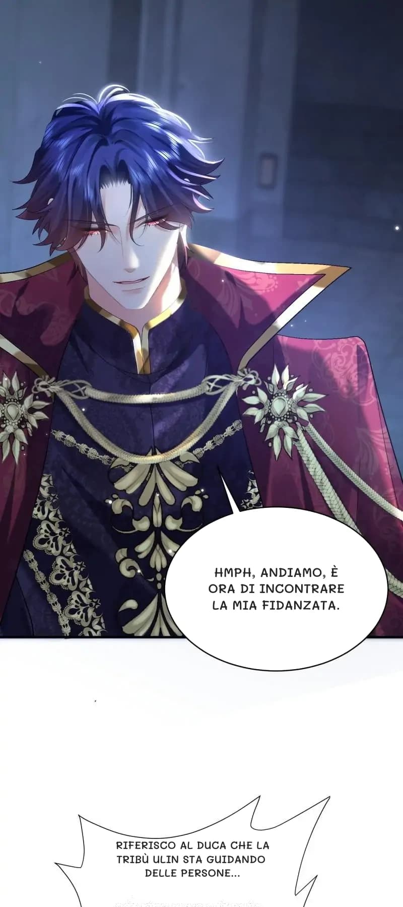 Hmph, andiamo, è ora di incontrare la mia fidanzata.
Riferisco al Duca che la tribù Ulin sta guidando delle persone...