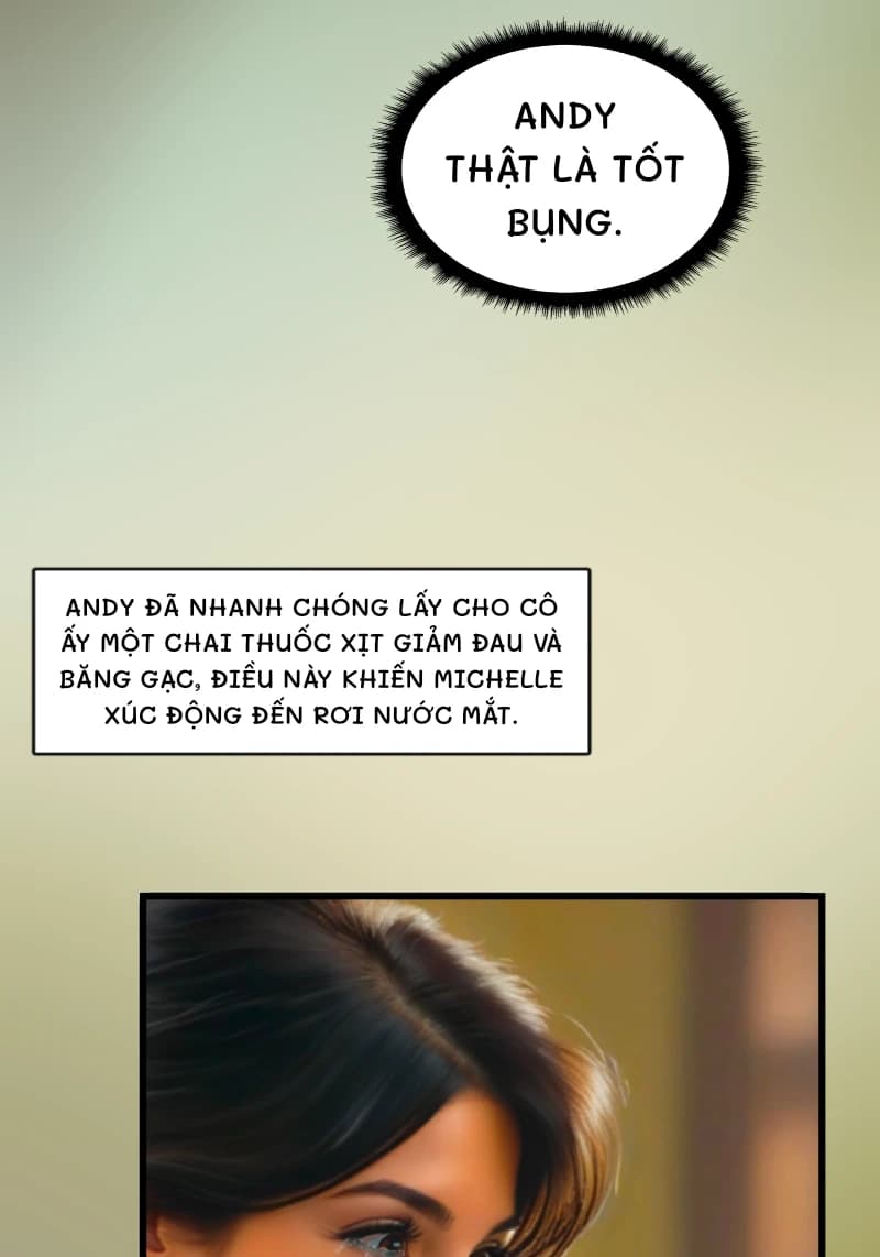 Andy thật là tốt bụng.
Andy đã nhanh chóng lấy cho cô ấy một chai thuốc xịt giảm đau và băng gạc, điều này khiến Michelle xúc động đến rơi nước mắt.