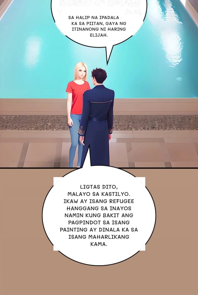 Sa halip na ipadala ka sa piitan, gaya ng itinanong ni haring elijah.
Ligtas dito, malayo sa kastilyo. Ikaw ay isang refugee hanggang sa inayos namin kung bakit ang pagpindot sa isang painting ay dinala ka sa isang maharlikang kama.